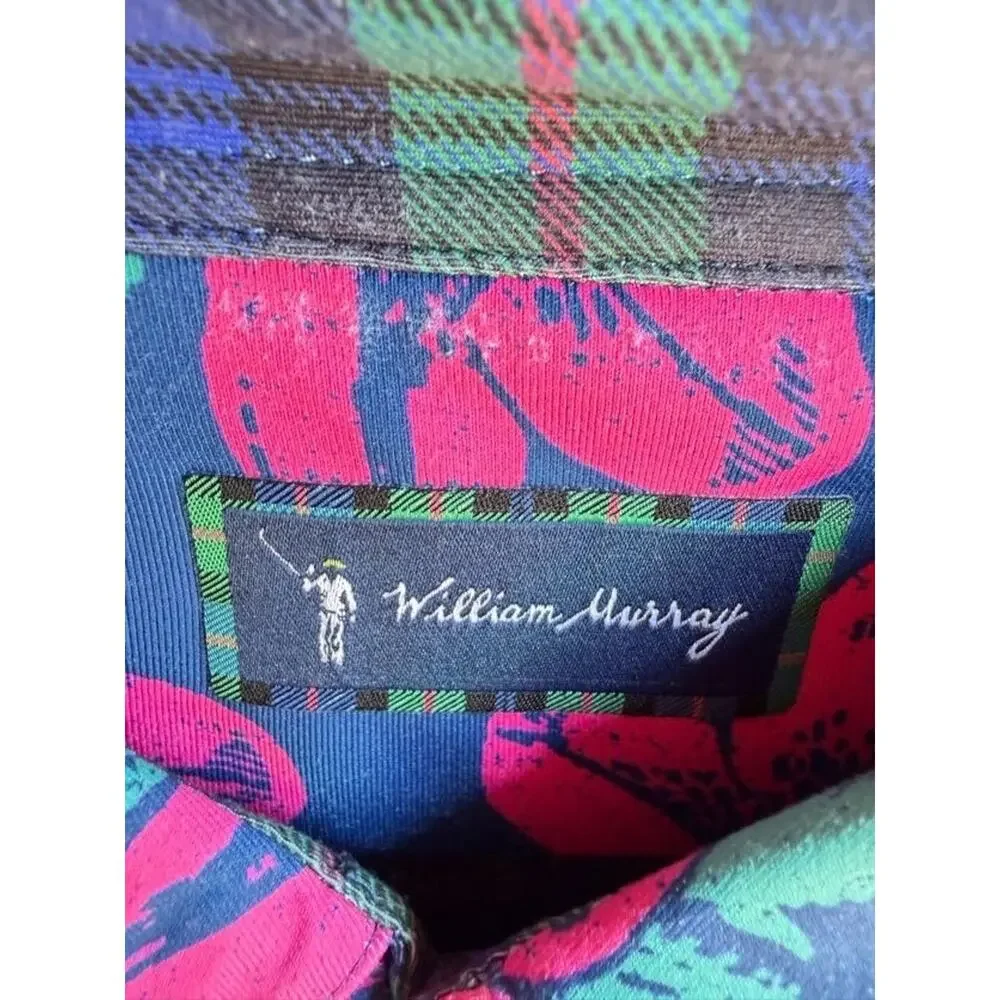 William Murray Golf Remastered Polo Shirt Colorful Pink/Blue Floral Size XL - Picture 4 of 15